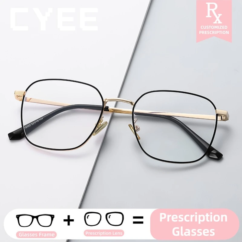 

CYEE Custom Prescription Optical Eyewear Photochromic Myopia Eyeglasses Fashion Blue Light Blocking HD Progressive Lens Glasses