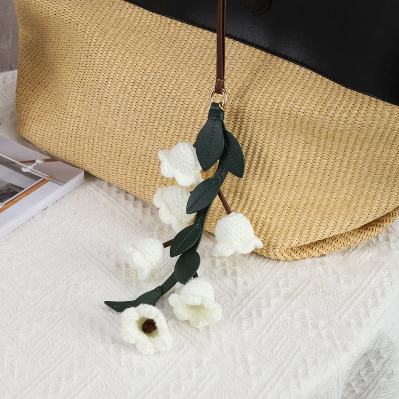 Brand Hand-woven Lily Of The Valley Flower String Bag Pendant Backpack Lanyard Bag Accessories Cherry Blossom Bag Pendant Flower