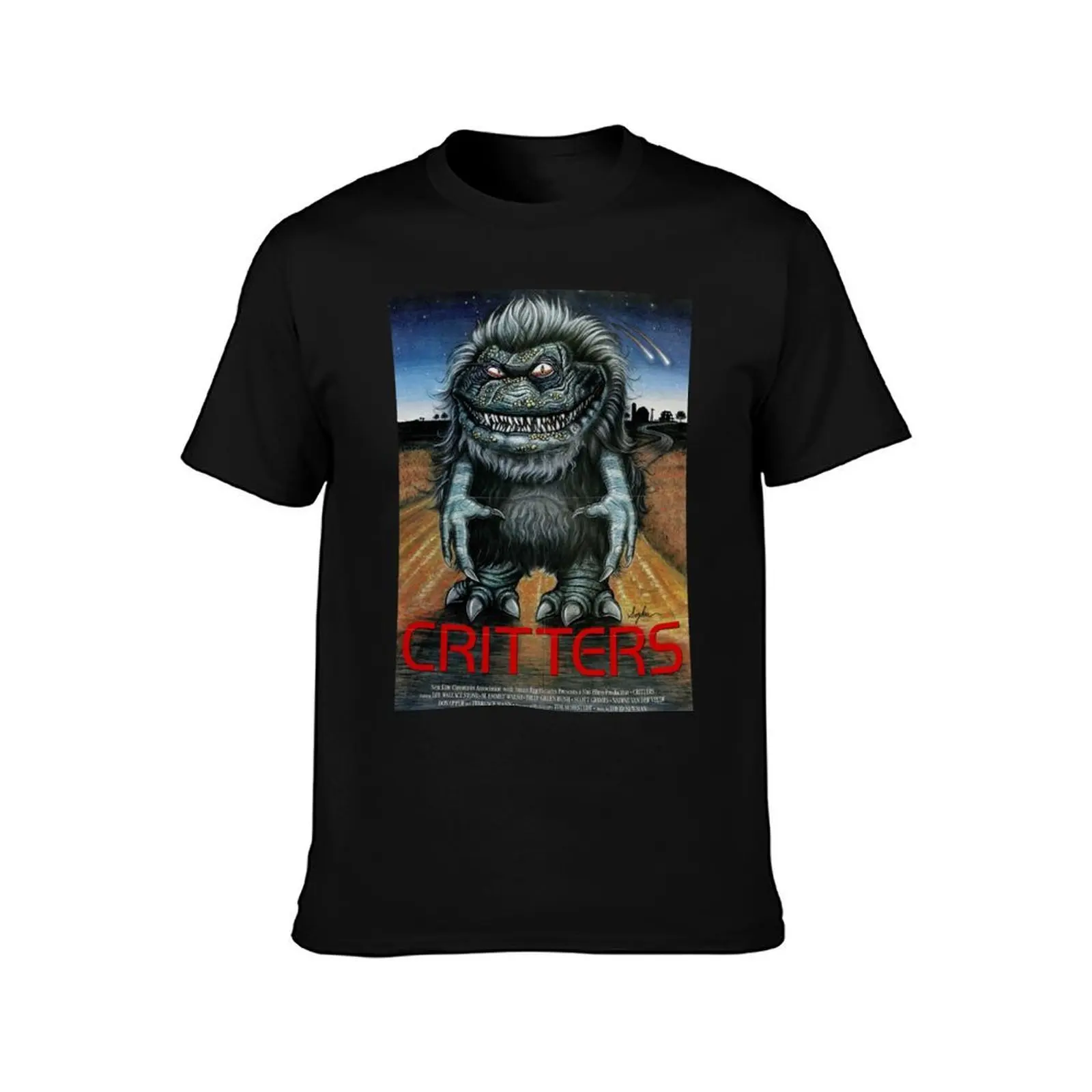 Critters T-Shirt, Summer Casual Cotton Tee, Oversized Streetwear Tops, Vintage Graphic Print, Loose Fit Short Sleeve