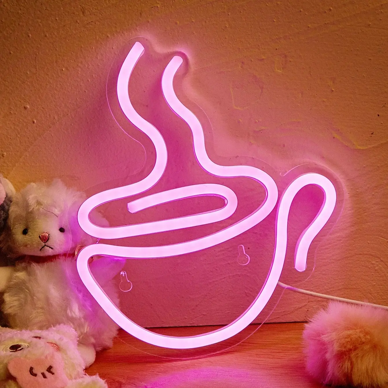 

Chi-buy LED Neon coffee cup USB Powered Neon Signs Night Light Suitable for Bedroom, Wedding, Game room，gift