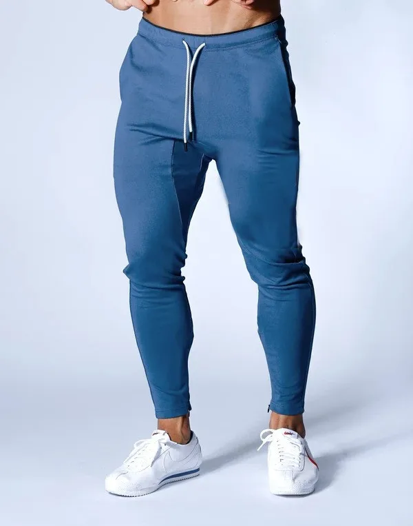 

New Muscle Men's Casual Color Matching Sports Pants Hip Hop Style Slim Long Pants