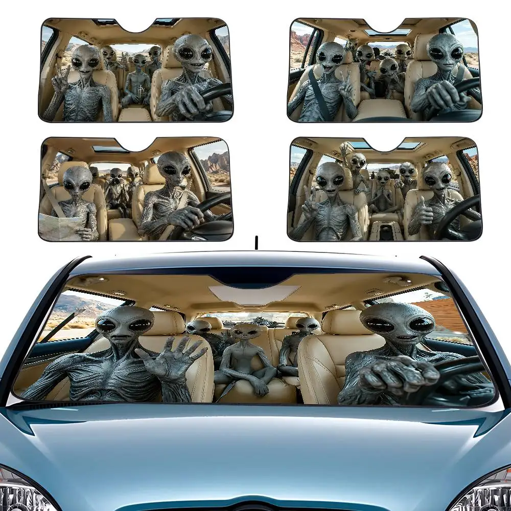 Alien Drive Car SunShade Windscreen Cover Shade Car SunShade UV Rays Car Sun Visor Protector