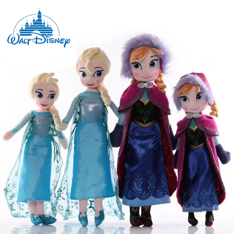 Disney 50cm Frozen Anna Elsa Olaf Plush Doll Toys Snow Queen Princess Anna Elsa Soft Stuffed Toys Kids Birthday Christmas Gifts