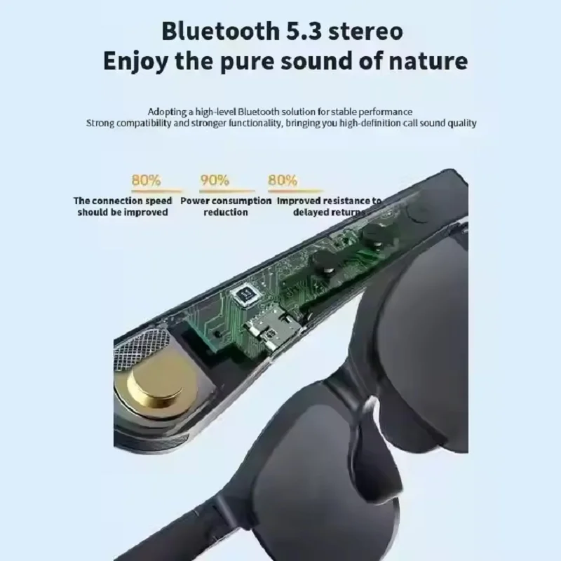 XG88PRO Kacamata Bluetooth Headphone Telinga Terbuka untuk Lari Bersepeda Olahraga Audio Nirkabel Panggilan Pintar Musik Stereo Luar Ruangan