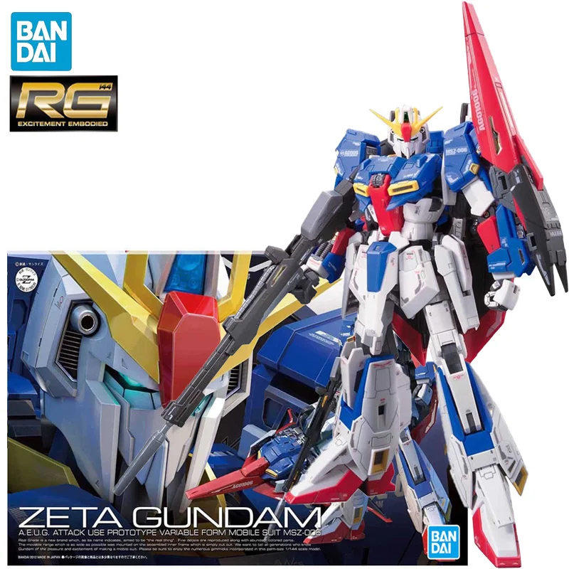 In Stock BANDAI Genuine RG 1/144 No.10 MSZ-006 ZETA GUNDAM Assembly Model Ver. Anime Action Figures Model Collection Toy