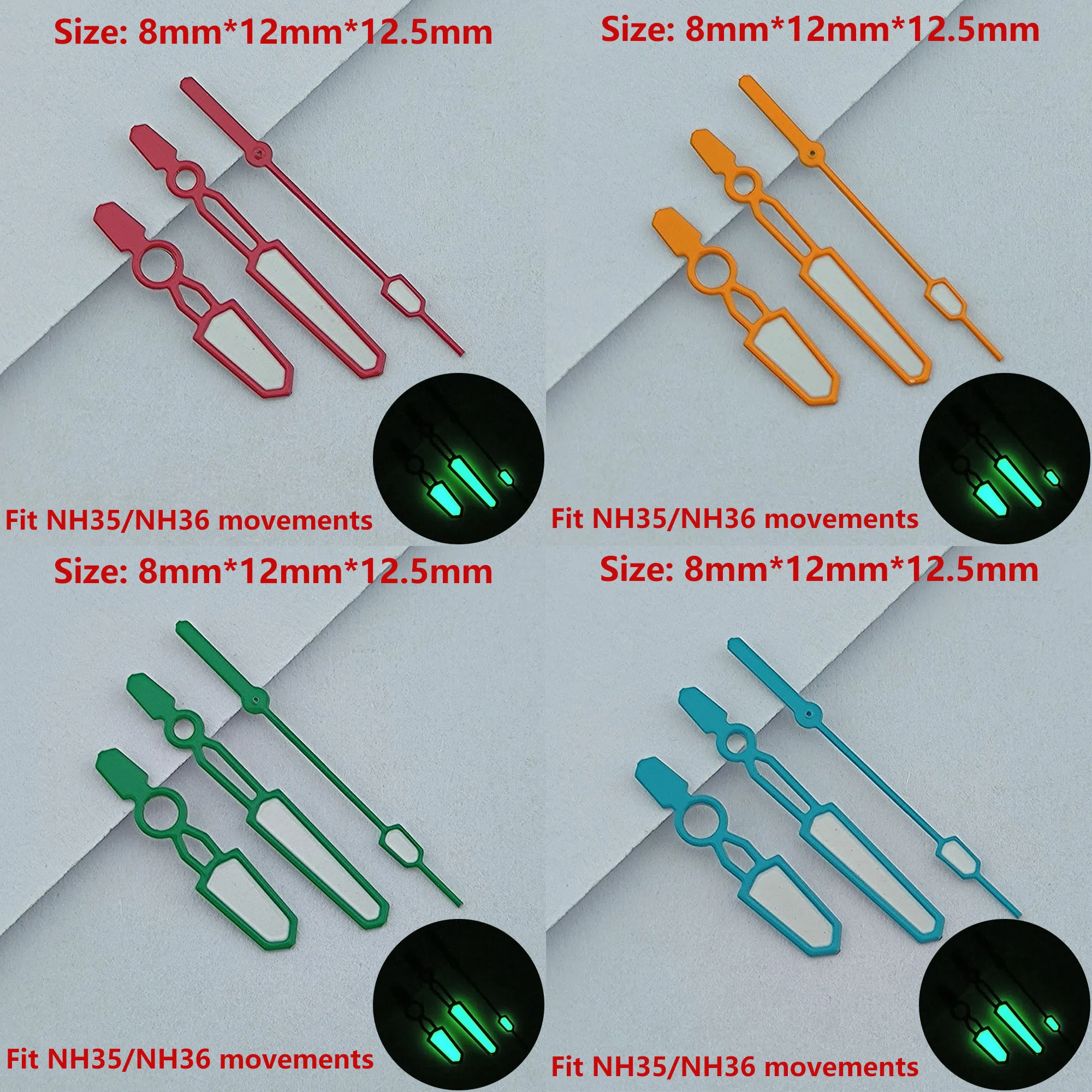 watch hands NH series hands green luminous second hand watch accessories Repair tools watch pointer red/yellow/green/blue hands