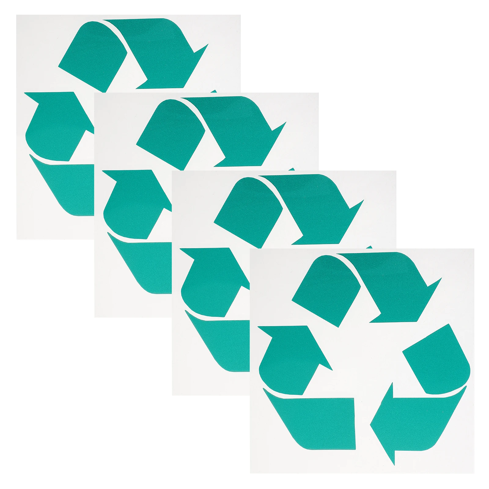 

4 pcs Green Recycle Stickers Self-Adhesive Trash Bin Labels Eco-Friendly Sign Decals For Home Office Kitchen Premium File Folder