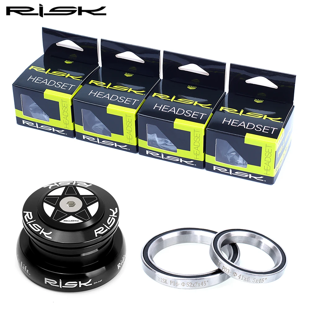 RISK Bicycle Bowl Set 44mm Straight Tapered Bowl Group Peilin Bearing 1.5 Spinal Canal Fork Pressed Into The Front Bowl Group
