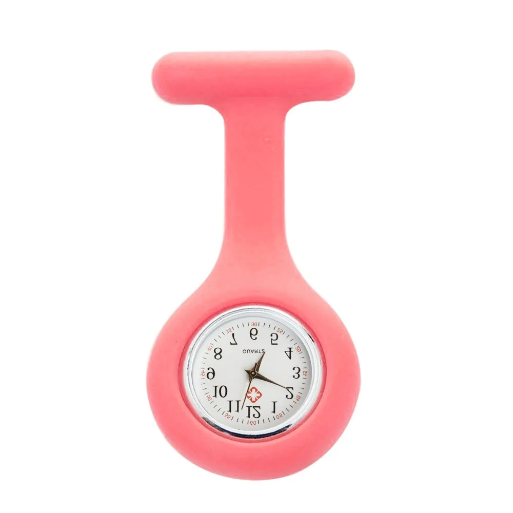 Montre de poche en Silicone pour infirmières, Mini, mignonne, broche, tunique, Fob, avec batterie gratuite, pour médecin, unisexe, horloge