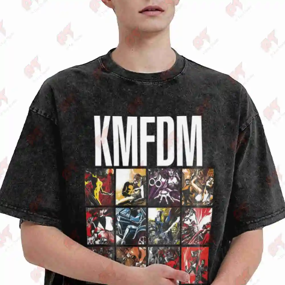KMFDM Europe 2026 Tour Vintage Washed Tee Pure Cotton T-Shirt