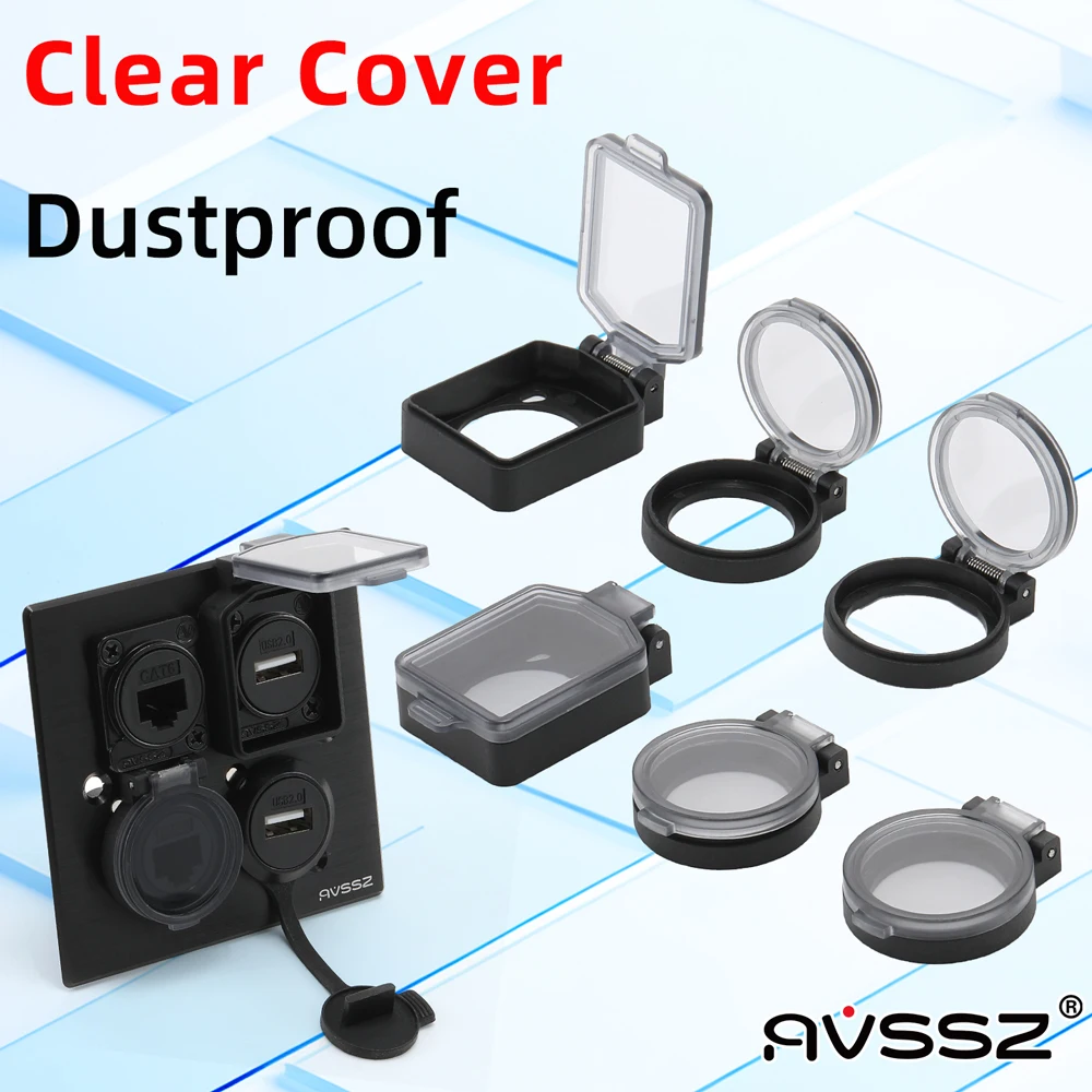 AVSSZ Clear Dust Cover Silicone Waterproof Protective Cap for XLR USB TypeC HDMI SpeakON PowerCON Network RJ45 D/Round Connector