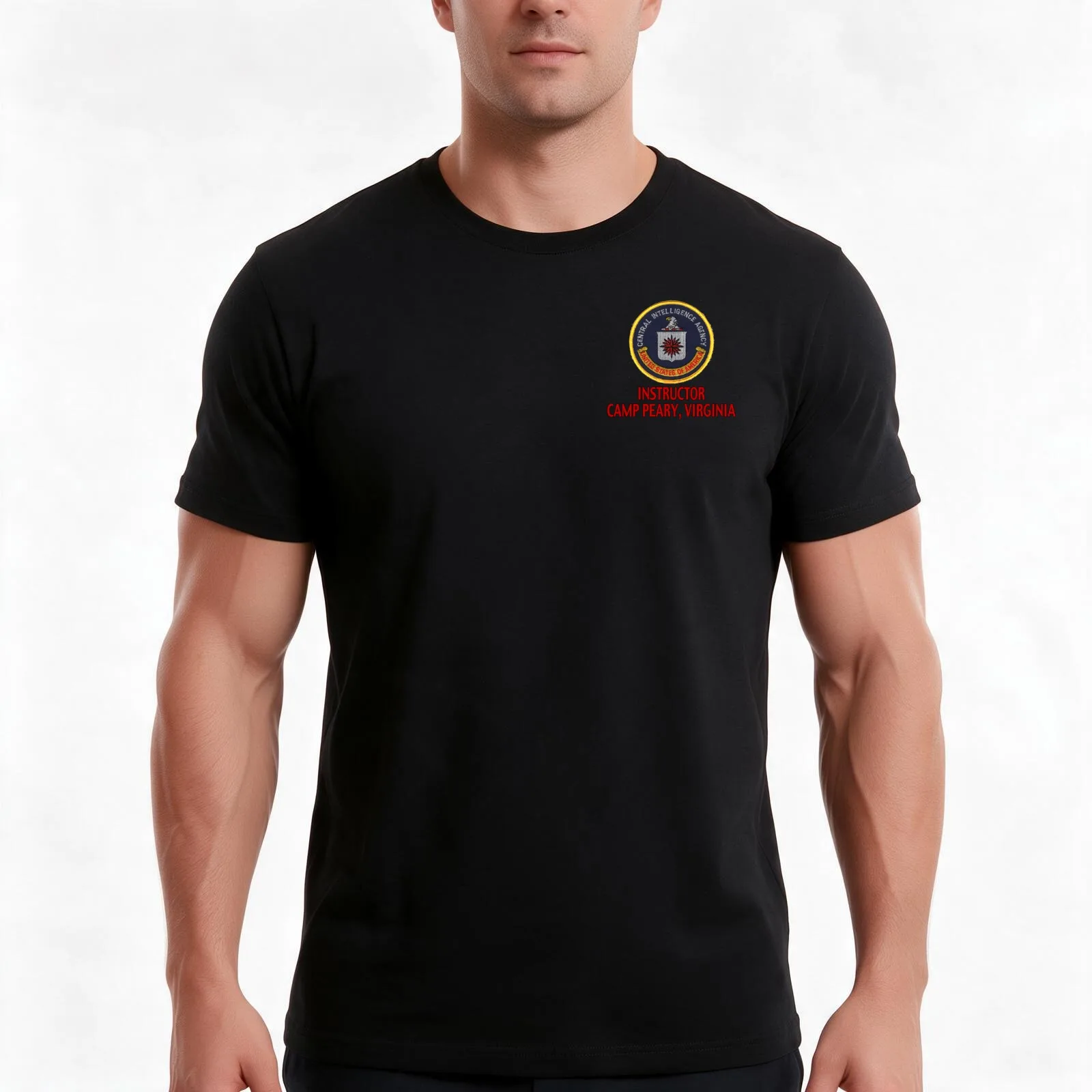 CIA Instructor Camp Perry Virginia T-Shirt, Summer Casual Cotton Tee, Oversized Streetwear Tops, Vintage Graphic Print