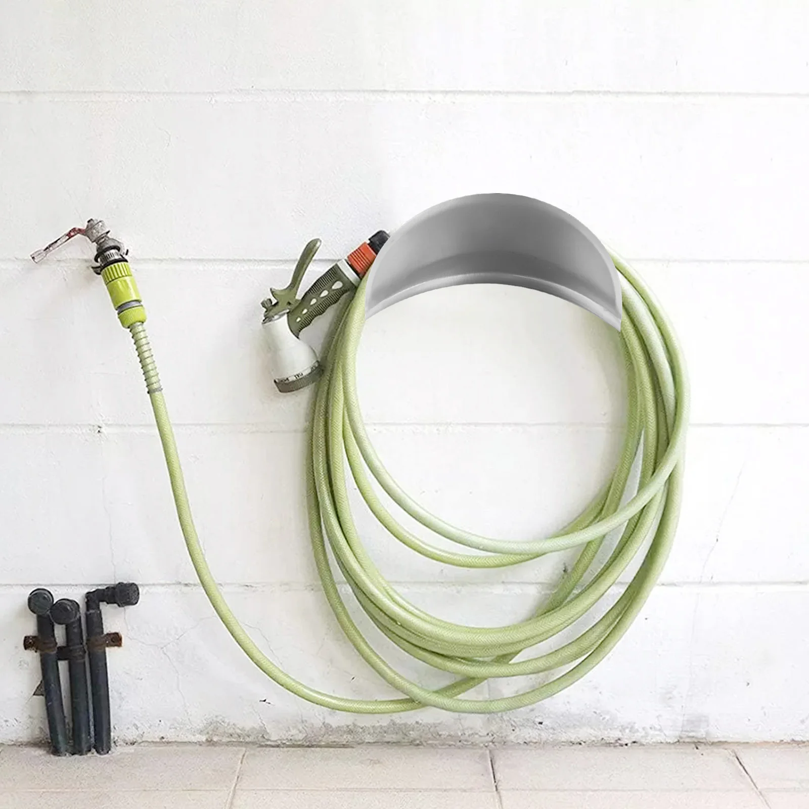 

Garden Hose Storage Wall Mount Hose Holder Space-Saving Solution Sturdy Hose Holder Easy To Install Large Hose Capacity