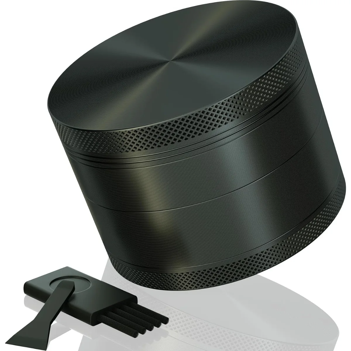 Moedor de especiarias de ervas de alumínio de 4 camadas 40mm moedor de metal com raspador moedor de alimentos portátil liga de alumínio moagem suave