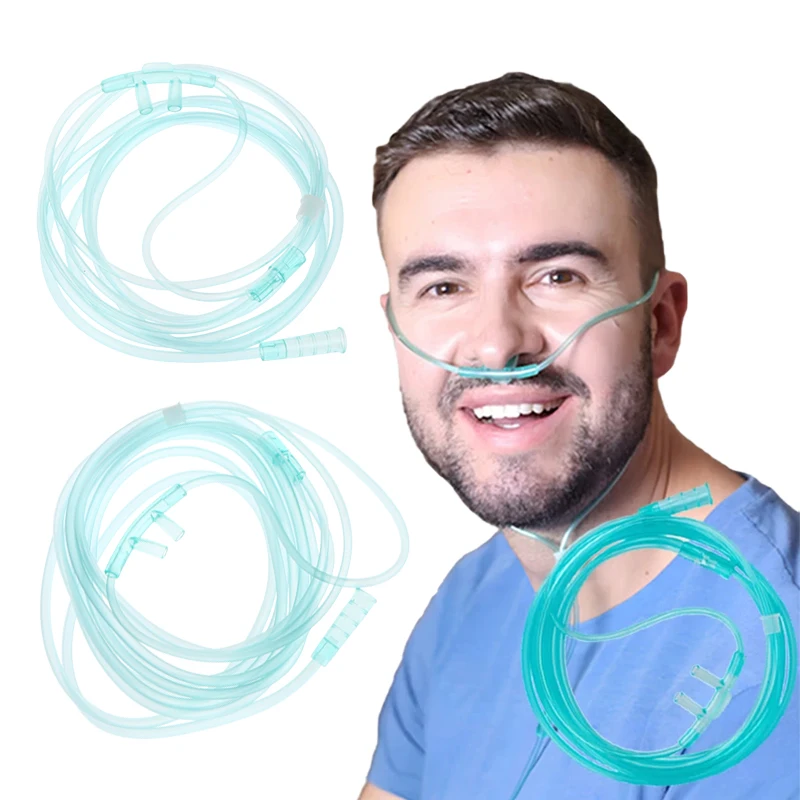 1.5/2/3/5m Nasal Cannula Double Prong Disposable Oxygen Tubing, Plastic Nasal Tube