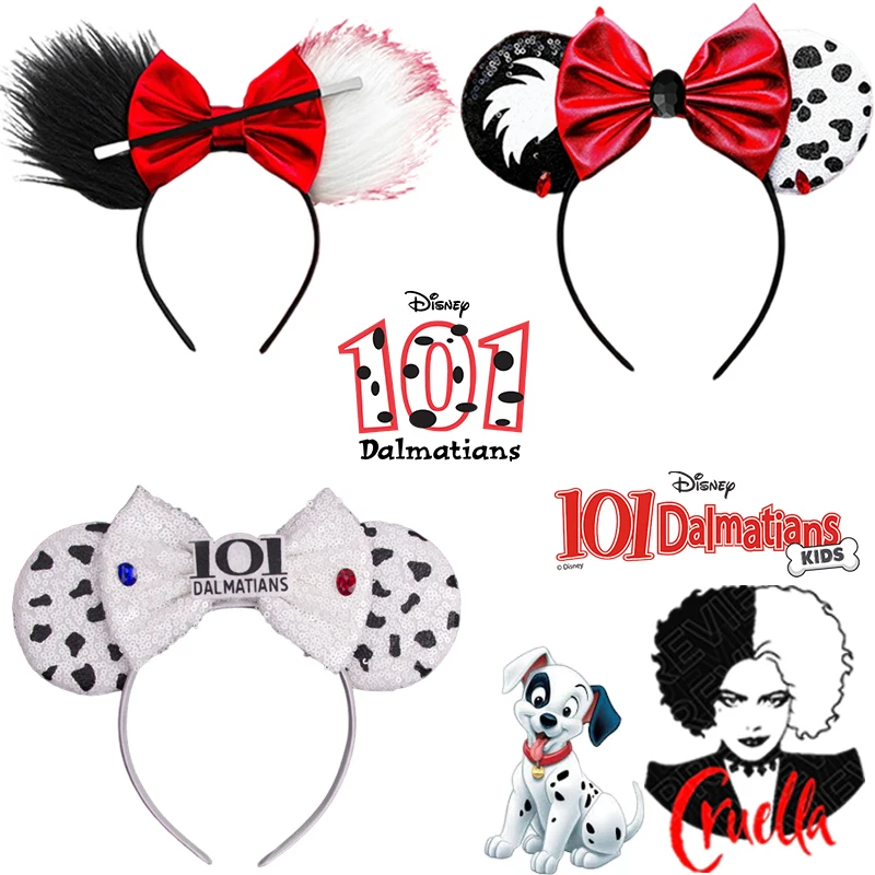 

Disney Pongo 101 Dalmatians Head Accessories Women Mickey Ears Headbands Kids Cosplay Cruella Hair Bands for Girls Festival Gift