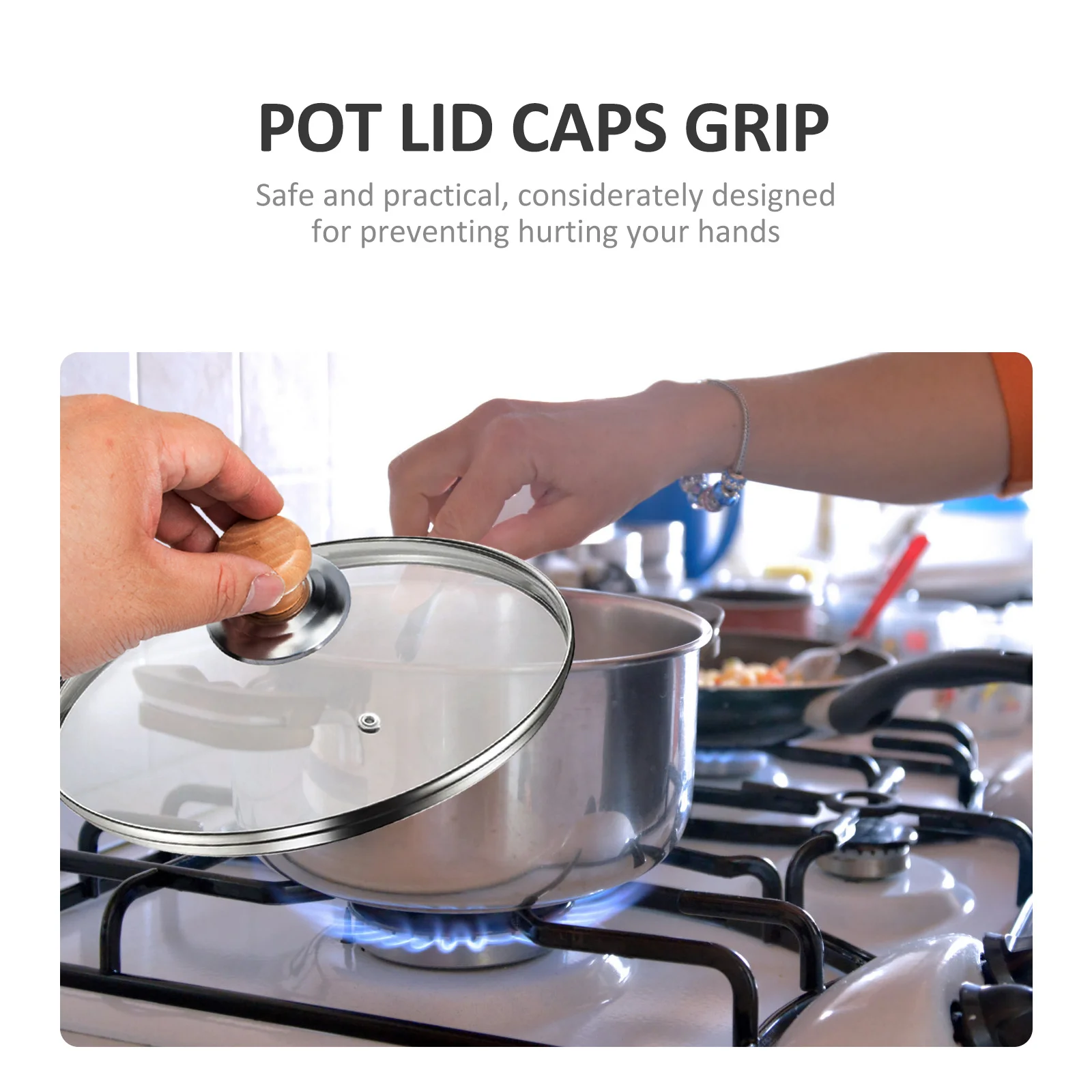 

10Pcs Pot Lid Caps Grip Premium Material Simple Structure Practical Replacement Lid Top Knob Universal Pot Cover Knob