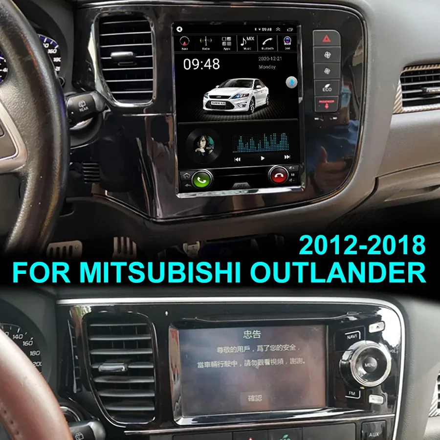 10.4inch Car  Radio Android 15 Screen For Mitsubishi Outlander 2017 2018 GPS Stereo Carplay Car Multimedia Video Player 256GB