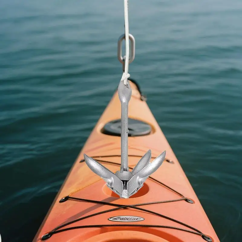 Canoe Anchoring Compact Kayak Anchoring System Folding Heavy-Duty Retrievable Boat Accessories For Lake Fishing Kayaking Dock