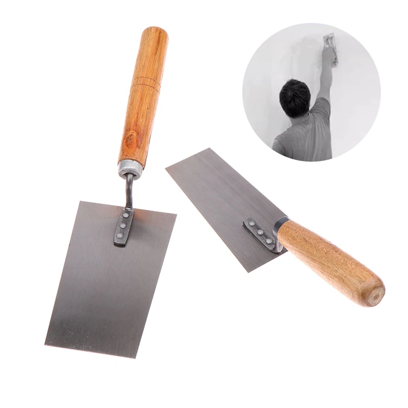 New 1Pcs Cement Float Margin Trowel Bucket Manganese Steel Putty Knife Brick Gauging Wall Plastering Knife Hand Tool