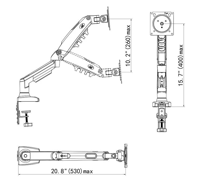 2 en 1 NB NOUVEAU F80 + FP-2 pour moniteur 17-30 