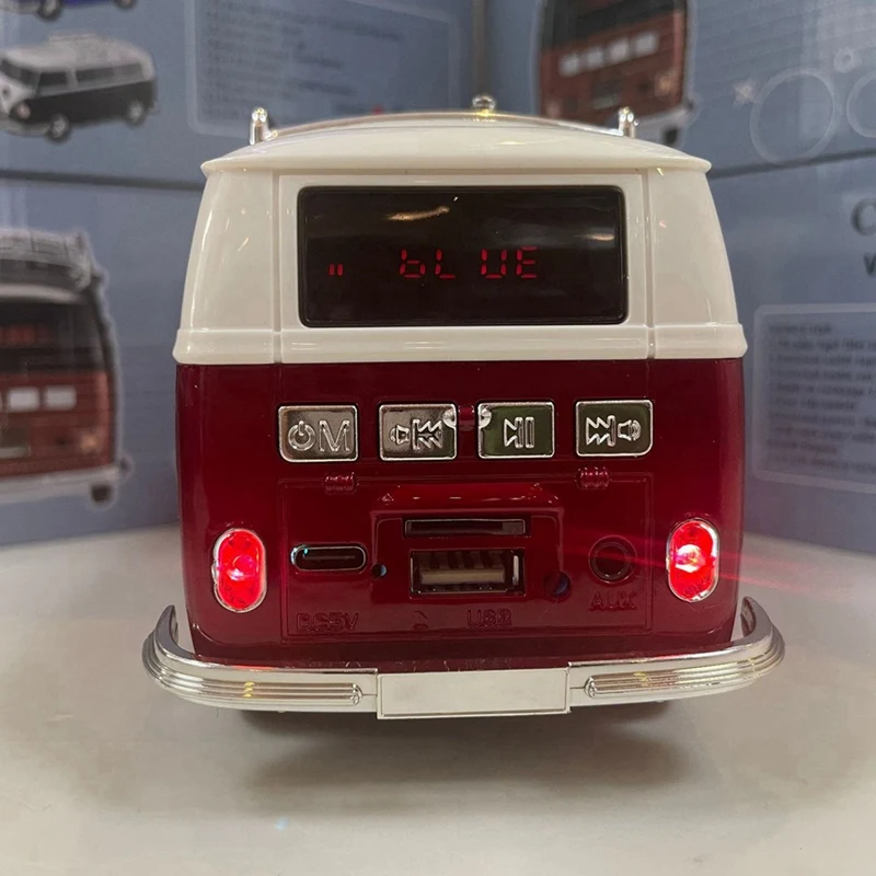 Colorful Mini Bluetooth Speaker Car Shape Mini Bus Speaker Support Fm +U Disk Insert Card Mini Bus Shape Loudspeak