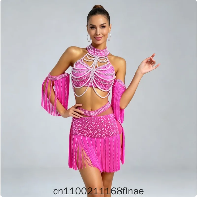 Diamond Studded New Latin Dance Competition Costume Art Exam Adult Stage Performance Featuring High-end Girl Costumes
