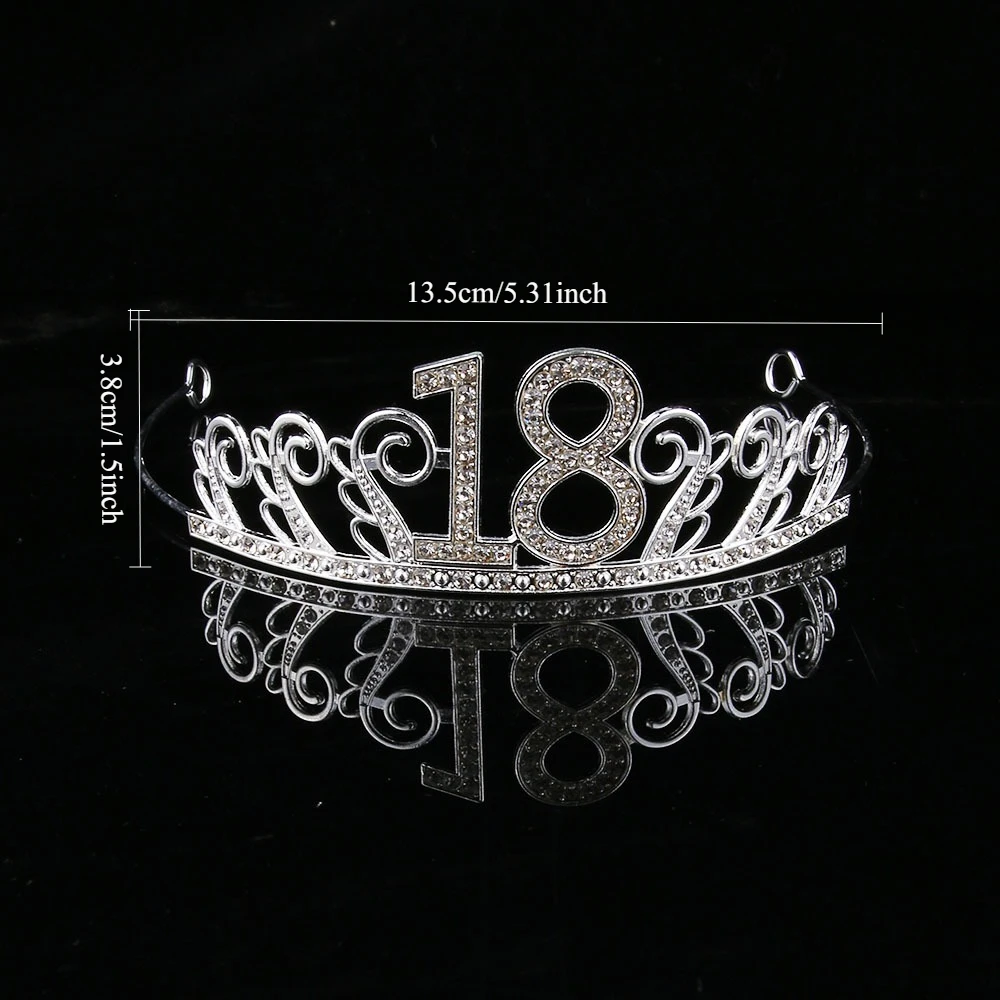 18th Birthday Queen Princess Crown Decorations Party Crown for Women Happy Birthday Headband Wedding Headwear Hair Decor