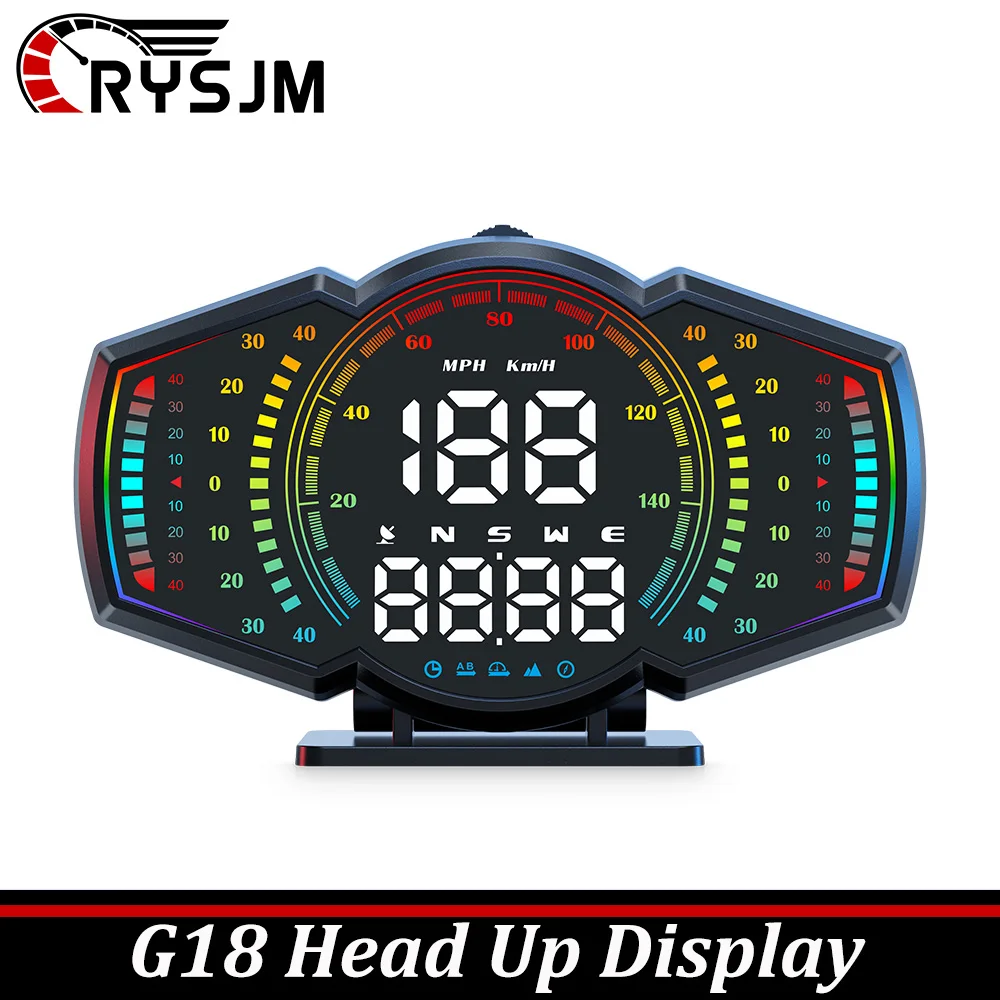 

G18 GPS Head Up Display for HUD Display Digital Speedometer + Altimeter + Slope Meter KMH MPH With Overspeed Alarm Audible Alarm