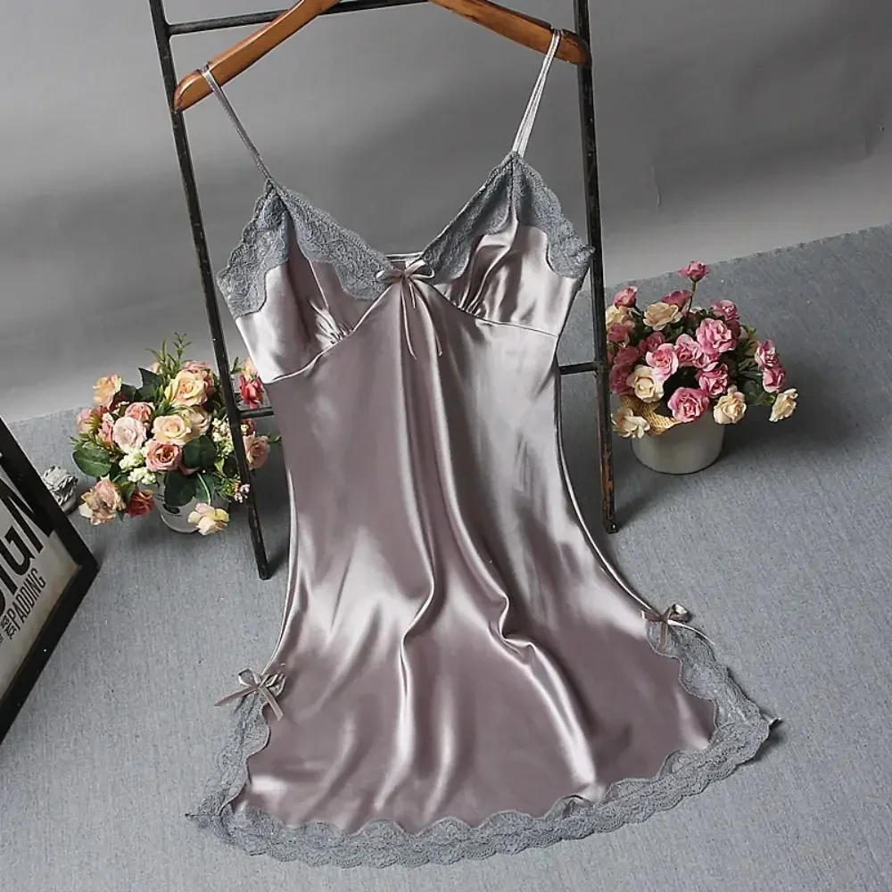 Sexy Spitzen-Patchwork Camisole Lingerie Nachthemd Hochzeits-Seidenkleid Schlafbekleidung Nachtwäsche Damen-Nachthemden Sexy Nachtwäsche – Detail 7
