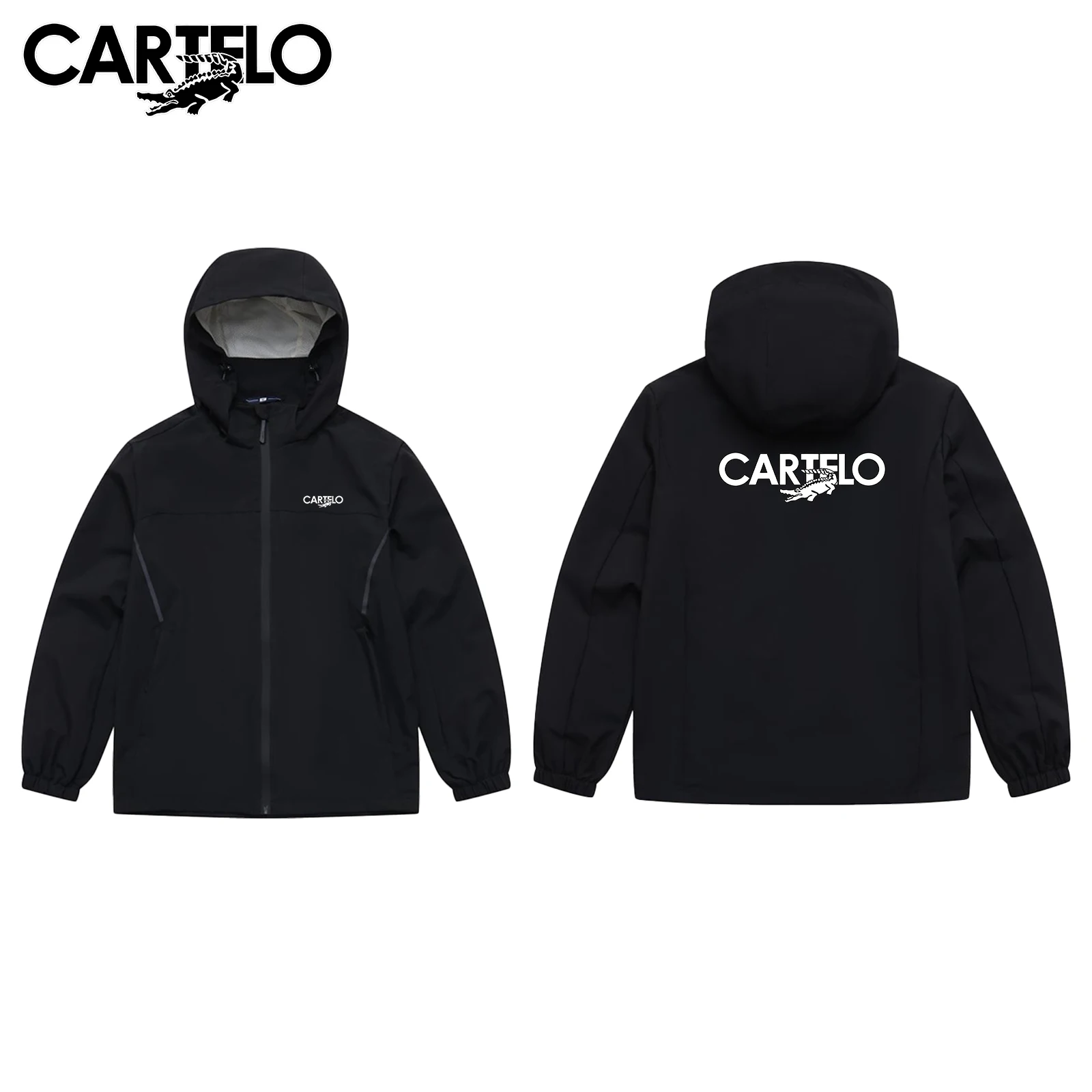 

Men's New Hot 2025 Hooded Windbreaker Jacket Lightweight Three-proof Outdoor Hiking Coat Casual Sporty Autumn Long Sleeved Tops