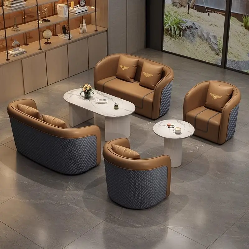 Custom Coffee Shop Rest Area Reception Sofa Minimalist New Modern Sofa High-end Simple Double Sofa