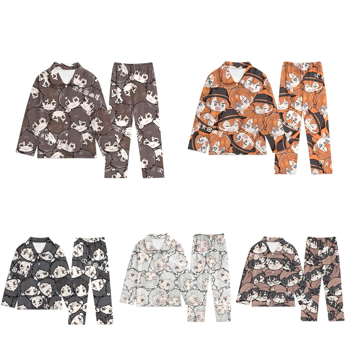 

Nakahara Chuuya Nakajima Atsushi Akutagawa Ryunosuke Dazai Osamu Edogawa Ranpo Пижама Ночная рубашка Пижамы Брюки Костюм XmasGift