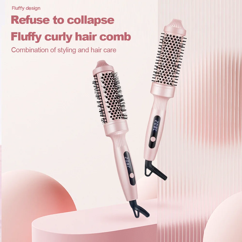 

Electric Curling Comb Fluffy Comb Digital Display Multi-speed Temperature Regulation Curling Iron Large Wave Curling Iron 2025