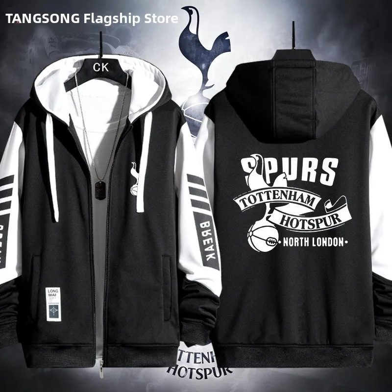 

Fan Clothing Fooall Surrounding Open Cardigan Jaet Men's Hooded Loose Casual Top Windproof Polyester