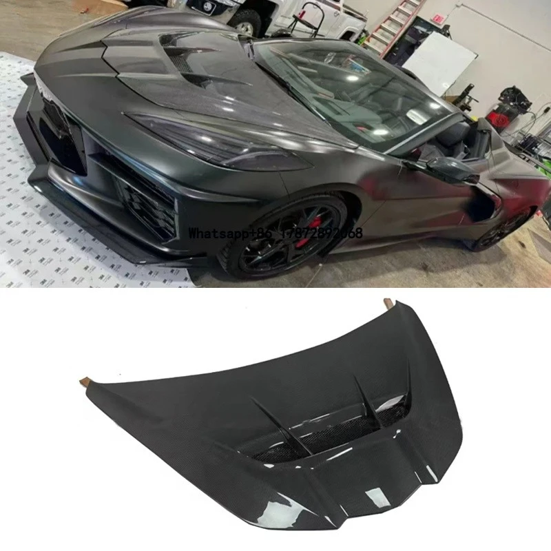

For Corvette C8 Z51 2024 New ZR1 Style Carbon Fiber Engine Cover Front Hood Bonnet Trunk Lid for C8 Car Accessories