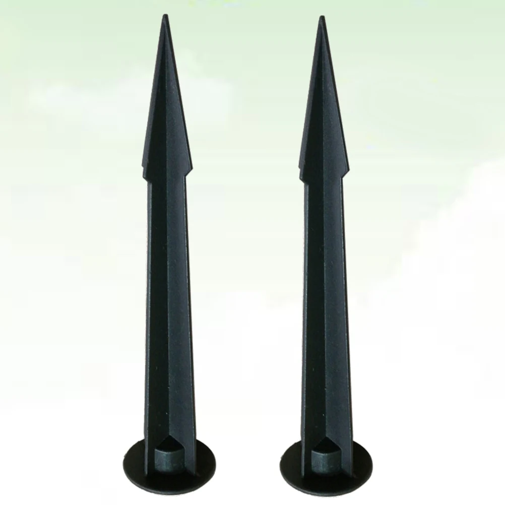 

2pcs Aluminum Ground Spike For Landscape Lighting Durable Diecast Holder Compatible With Solar Yard Lights Outdoor Lighting