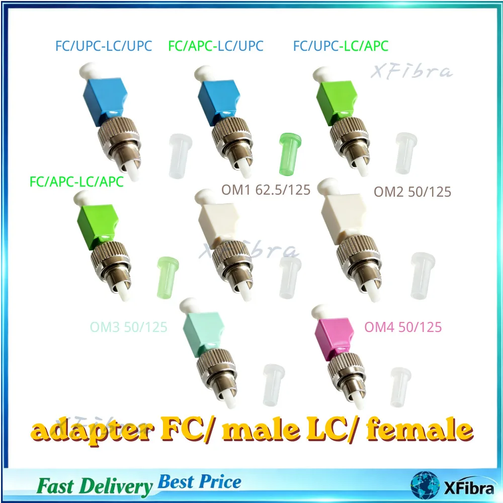 FC Male to LC Female Fiber Optic Hybrid Adapter FC‑LC Gender Changer Coupler for OTDR Test Equipment  FTTH CATV