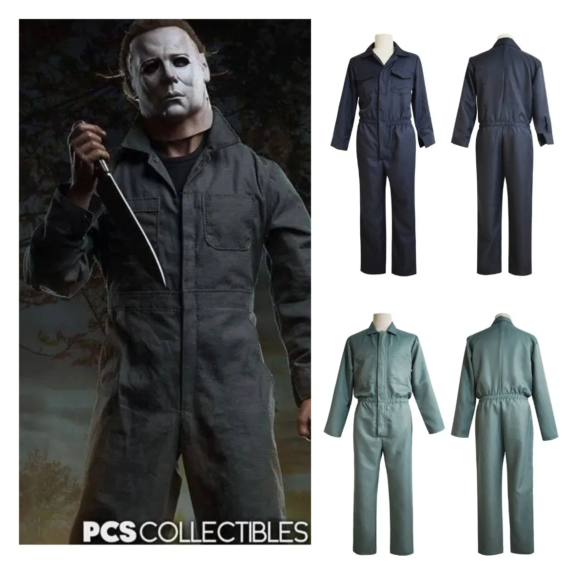 Movie Halloween Cosplay Costume Michael Myers Horror Killer Jumpsuit Halloween Party Uniform