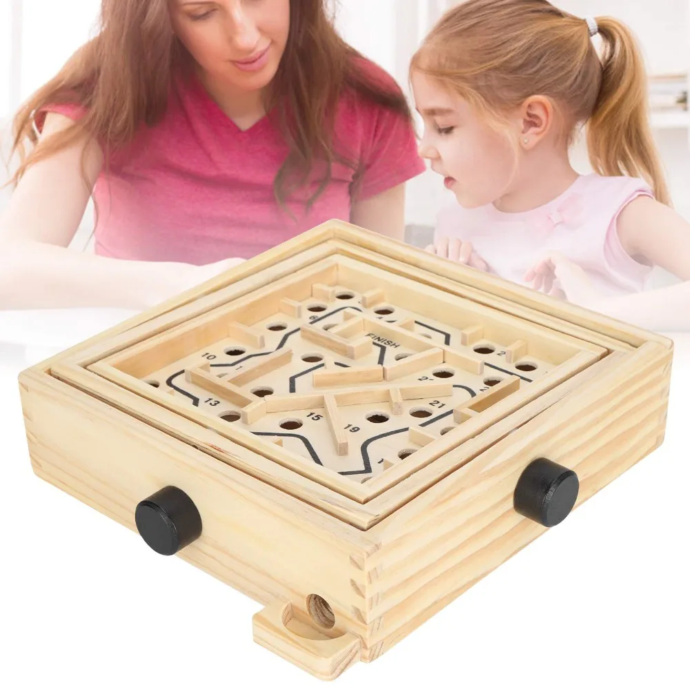 Creativity Wooden Labyrinth Puzzle Toy Intelligence Balance With Steel Ball Ball Maze Toy Memory Brain Puzzle Games for Elderly