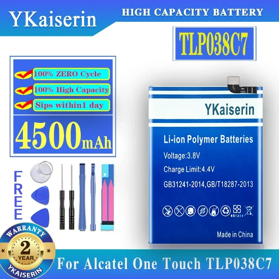 New High Quality 4500mAh Battery for Alcatel TLP038C7 Mobile Phone Batterie + Track Code