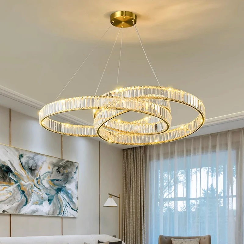 Modern rings dining room lamparas decoracion hogar moderno smart Pendant lights decoration salon Chandeliers for dining crystal