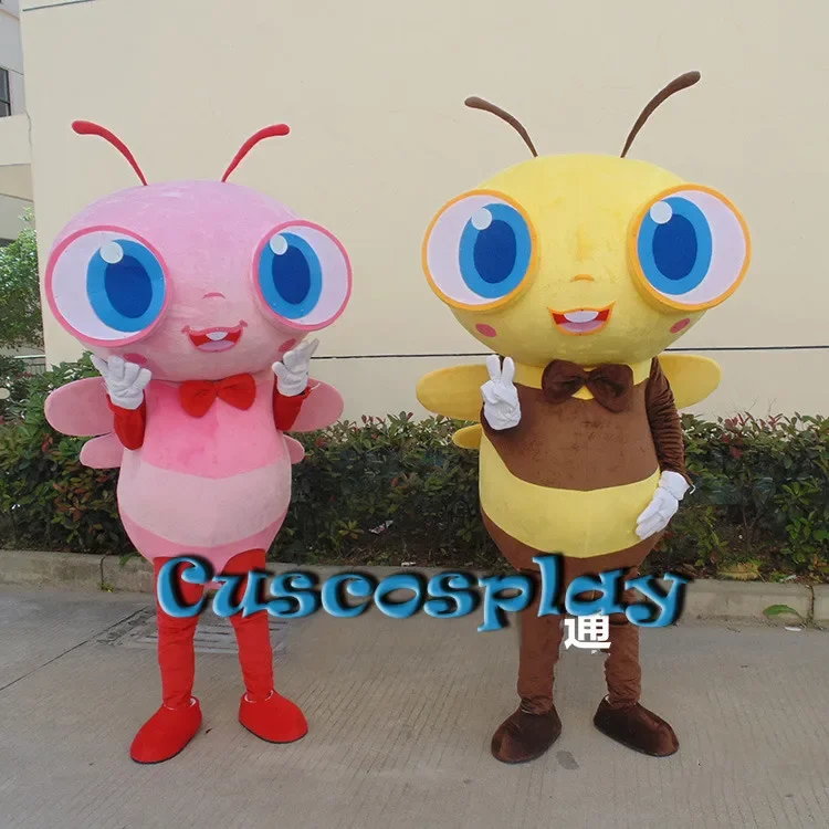 Christmas Bee Mascot Costume Animal Theme Bee Couple Mascot Costumes Adult Character Costume Cosplay Outfit For Halloween Chris