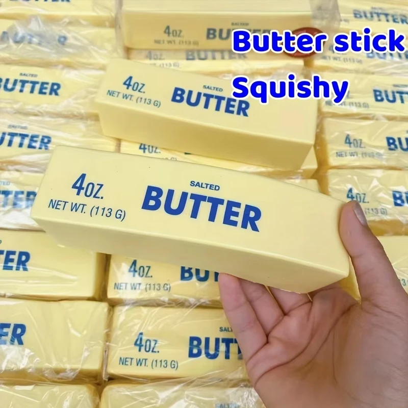 1pc Butter Stick Squishy Toy Slow Rising Squeeze Toy Butter Bar Brick Squishy Fidget Toy Anti Stress Release Hand Relax Gift Toy