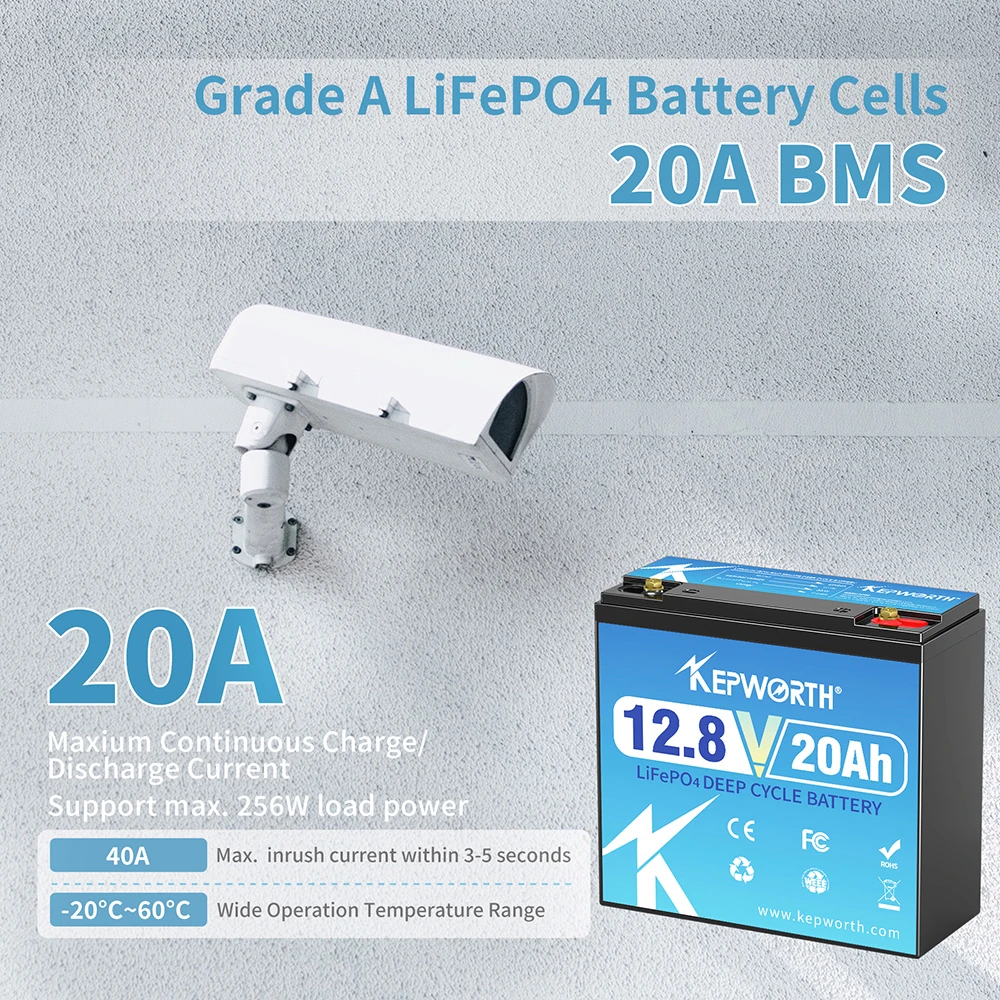 KEPWORTH Neueste LifePo4-Batterie 12 V 20 Ah 25 Ah Integriertes BMS 12 V LiFePo4-Akku in Reihe oder Parallel – Detail 3