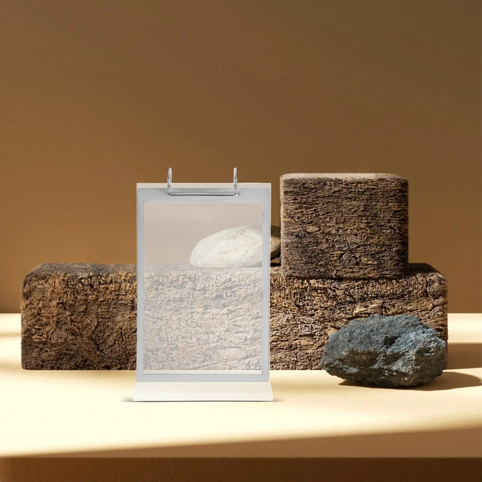 Acrylic Flip Page Menu Display Stand High Transparency Table Top Sign Holder Compact Size Easy Setup Card Rack