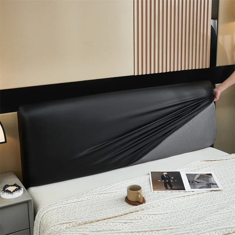Pu Leather Bed Headboard Cover Waterproof Technology Cloth Bed Head Cover All-inclusive Bedside Protector for Bedroom Decor
