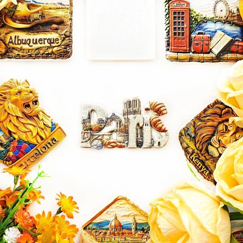 Parisian Breakfast Letter Fridge Magnet - 3D Croissant & Coffee Decor French Cafe Style Gift