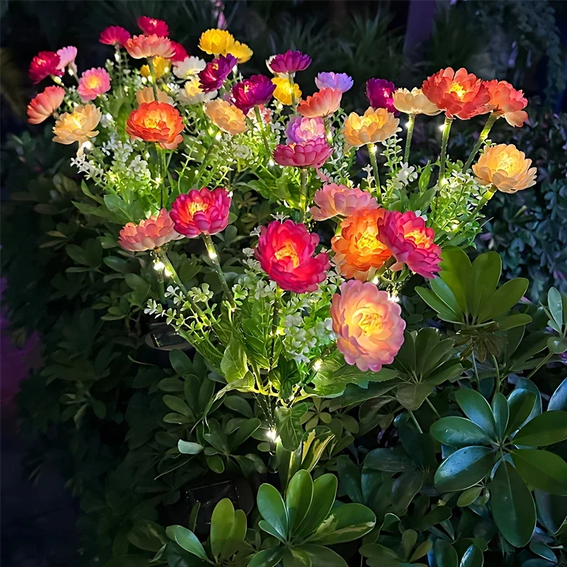 

Outdoor Solar Lights Garden Decor Snow Lotus Flowers Solar Lights IP65 Waterproof Solar Powered Landscape Lights for Yard Garden