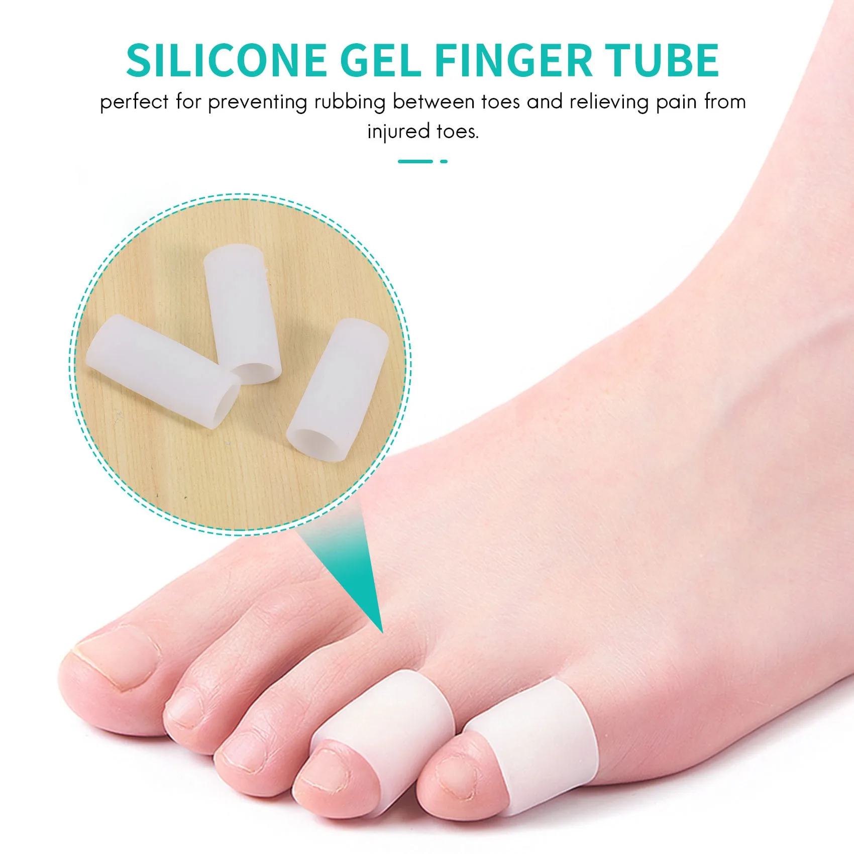 Silicone gel dedo protetor, mangas de proteção para alívio da dor fricção, ferramenta do cuidado do pé, 10 pcs